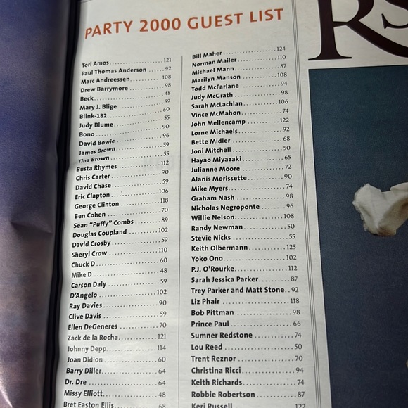 MILLENNIUM SPECIAL ROLLING STONE MAGAZINE THE PARTY 2000 DEC 1999 ISSUE 830/831 - Picture 5 of 17